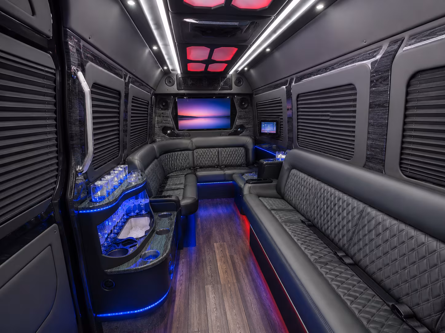 loveland 15 passenger party bus interior