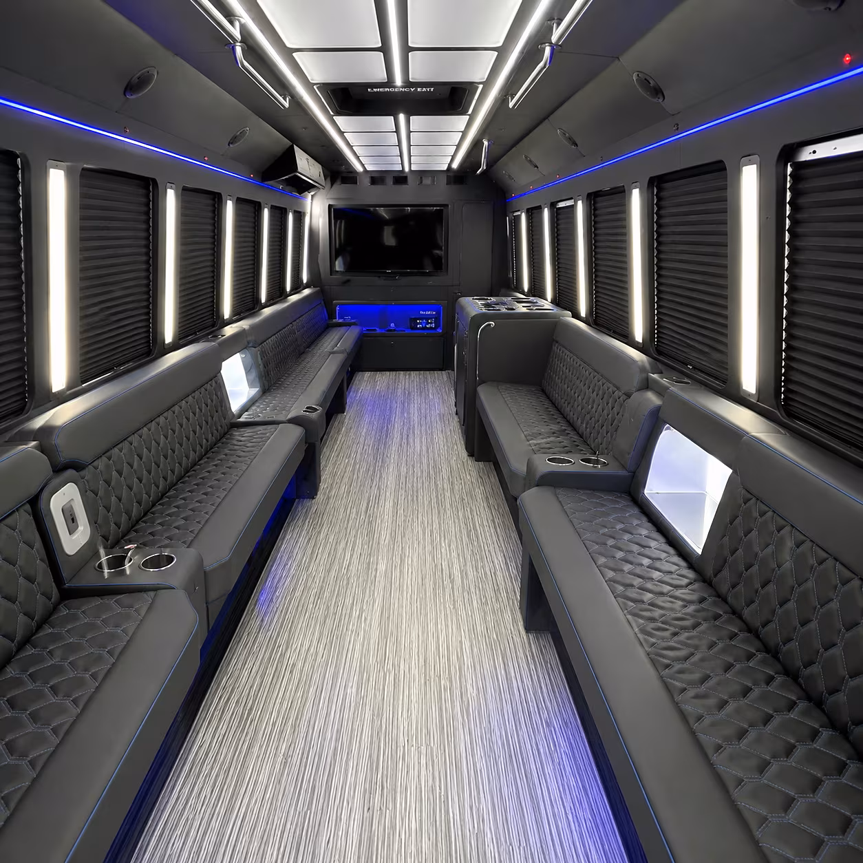 loveland party bus rental interior